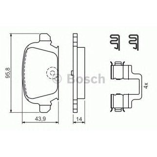 Колодки тормозные задние к-кт BOSCH 0 986 424 528 фото