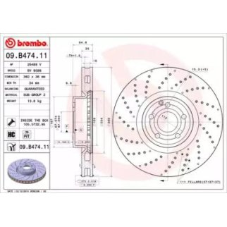 Диск тормозной brembo 09.B474.11 фото