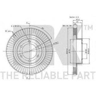 Диск тормозной передний с антикорозийным покрытием (338x28mm) / LEXUS GX 470,TOYOTA 4 Runner-IV, Lan фото