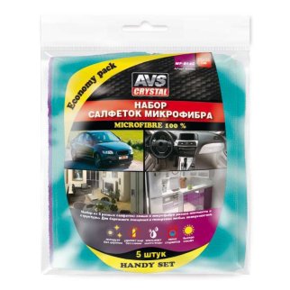 19 Набор салфеток для любых поверхностей AVS MF-6145 (5 разных, 25х25см), шт фото