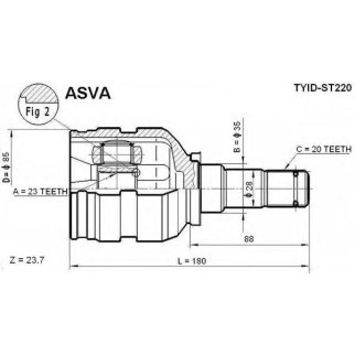 ШРУС внутренний ASVA TYID-ST220 фото