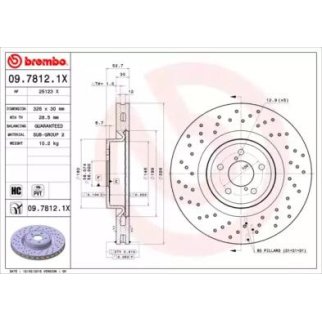 Диск тормозной brembo 09.7812.1X фото