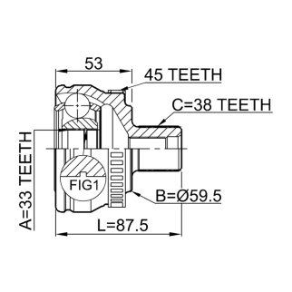 Шрус наружный 33x59.5x38 фото 2