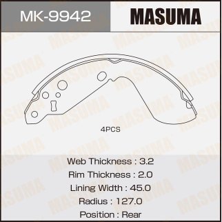 Колодки барабанные к-кт Masuma MK-9942 фото
