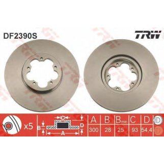 Диск тормозной TRW DF2390S фото
