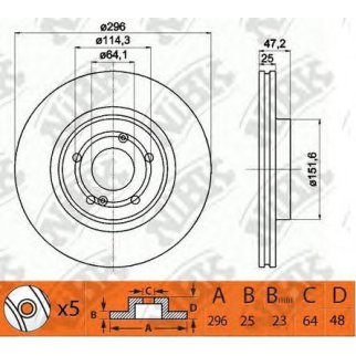 Диск тормозной NiBK RN1408 фото