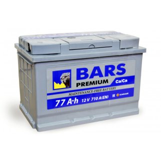 Аккумуляторная батарея BARS Premium 6СТ 77 прям.750А Казахстан 278х175х190 фото