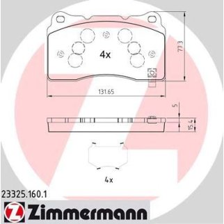 Колодки тормозные передние к-кт Zimmermann 23325.160.1 фото