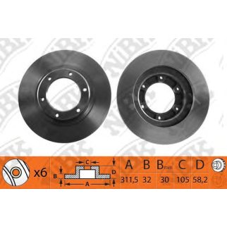 Диск тормозной передний вентилируемый NiBK RN1066 фото