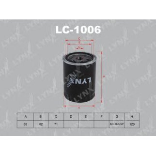 Фильтр масляный LYNXauto LC1006 фото