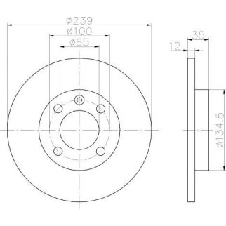 Диск тормозной передний не вентилируемый MINTEX MDC198 фото