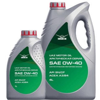 Масло моторное UAZ ЛУКОЙЛ SN/CF 0W40 синт.1л упаковка (ОАО УАЗ) фото