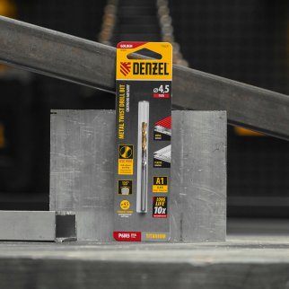 Сверло спиральное по металлу 4,5 x 80мм, Р6М5, Golden Tip // Denzel фото 6