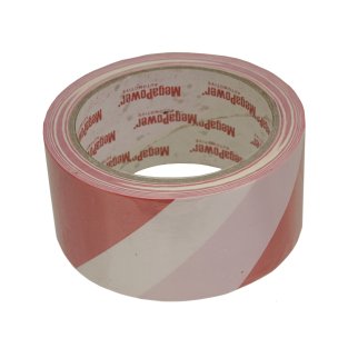 Скотч сигнальный 48мм х 20м красный/белый MEGAPOWER фото