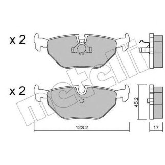 Колодки тормозные задние дисковые к-кт metelli 22-0180-0 фото