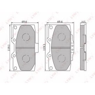 Колодки тормозные передние к-кт LYNXauto BD7107 фото