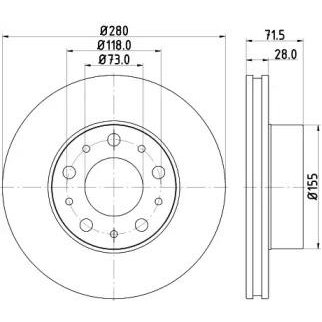 Диск тормозной передний вентилируемый MINTEX MDC2685 фото