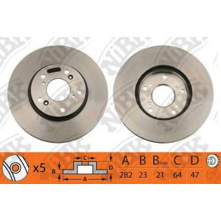 Диск тормозной передний вентилируемый NiBK RN1218 фото