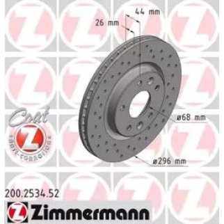 Диск тормозной Zimmermann 200.2534.52 фото