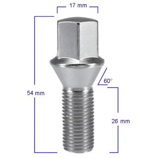 Болт колесный M14х1.50х26 конус BANTAJ фото