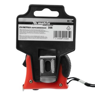 Рулетка Double fixation, 3 м х 16 мм, обрезиненный корпус, двойная плавная фиксация MATRIX фото 6