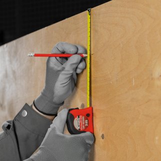 Рулетка Double fixation, 3 м х 16 мм, обрезиненный корпус, двойная плавная фиксация MATRIX фото 1