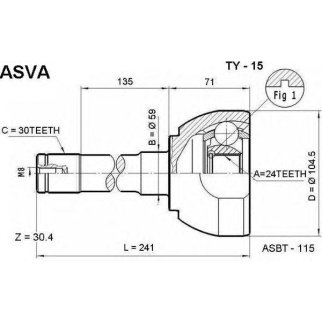 ШРУС наружный ASVA TY-1-5 фото
