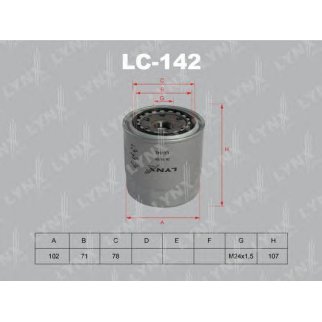 Фильтр масляный LYNXauto LC-142 фото