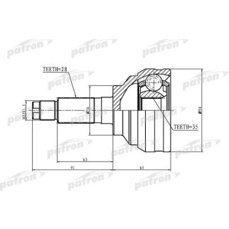ШРУС наружный 28x56x35 MAZDA MPV LW3W 03-06 фото
