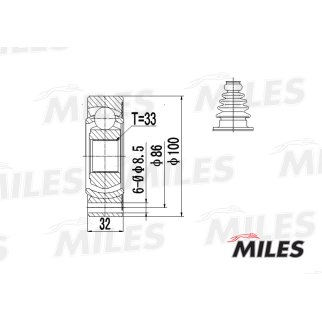 ШРУС внутренний MILES GA10002 фото