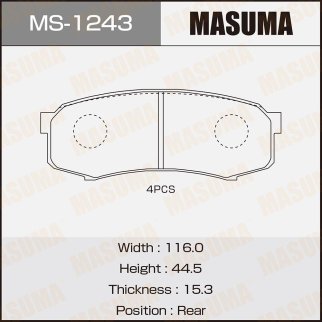 Колодки тормозные к-кт Masuma MS-1243 фото