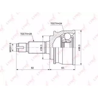 ШРУС наружный LYNXauto CO3869 фото