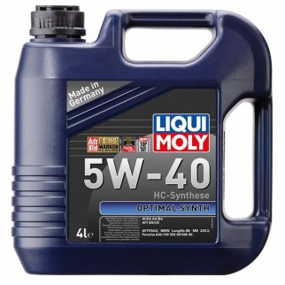 Масло моторное LIQUI MOLY OPTIMAL SYNTH 5W40 A3/B4 4л синт. фото