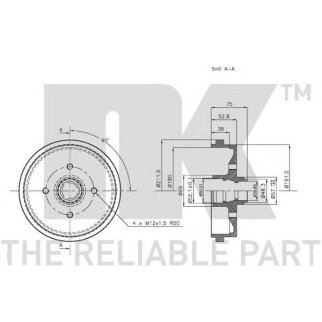 Барабан тормозной задний со ступицей (180x38,5mm) / AUDI-80,SEAT Arosa,Cordoba,Ibiza-II,Toledo,VW Go фото