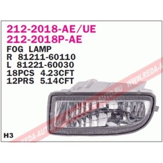 212-2018L-UE_фара галогенная левая! Toyota Land Cruiser J100 98-07 фото