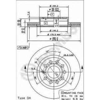 Диск тормозной brembo 09.9167.11 фото