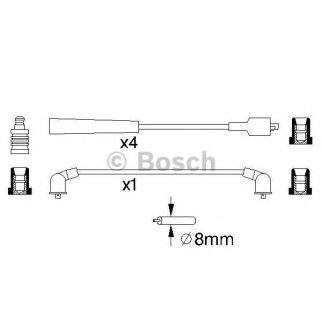Провода высокого напряж. к-кт BOSCH 0 986 357 129 фото