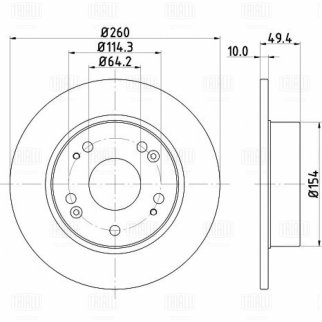 Диск тормозной задний TRIALLI DF 230123 фото 3