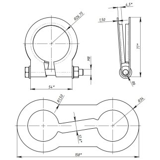 Хомут глушителя кольцевой 54мм. (ECLP 54) фото 3