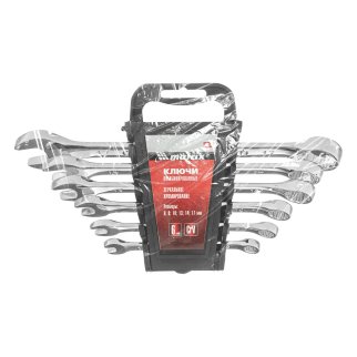 Набор ключей комбинированных 6-17 мм, полированный хром 6шт. MATRIX фото 1