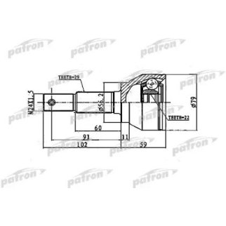 ШРУС наружный 29X56.1X22 NISSAN JUKE F15 10- фото