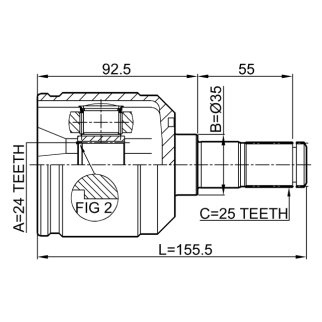 ШРУС внутренний FEBEST 0411-E55 фото 2