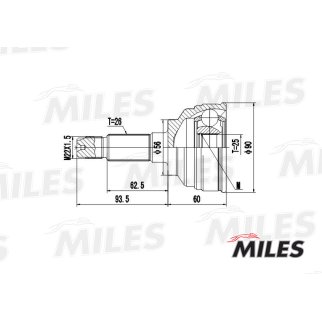 ШРУС MAZDA 626 III/MPV/FORD PROBE 1.8-3.0 87-99 нар. фото 3