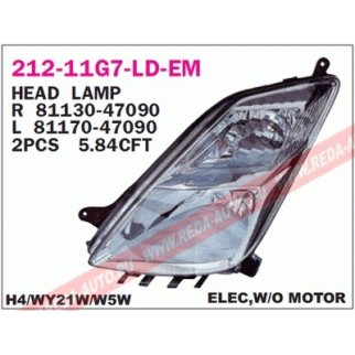 Фара передн лев с ЭК TOYOTA: PRIUS 03- фото