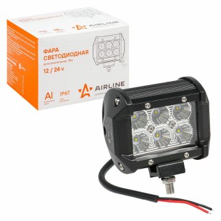 Фара светодиодная (балка) двухрядная, 6LED рассеянный свет, 18W (98х78х65) 12/24V (ALED041) фото