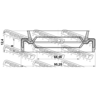 Сальник ступичный передний 70x95x8x12.4 фото