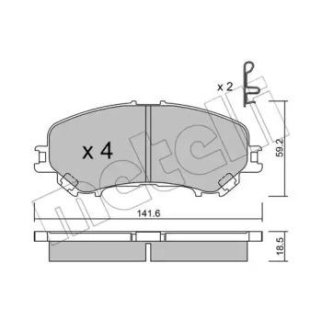 Колодки тормозные передние к-кт metelli 22-1010-0 фото