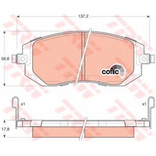Колодки тормозные передние к-кт TRW GDB3328 фото