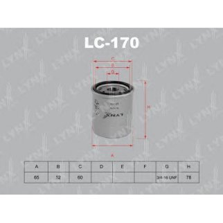 Фильтр масляный LYNXauto LC-170 фото