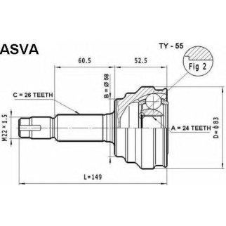 ШРУС НАРУЖНЫЙ 24x58x26 фото